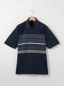 パネルボーダー半袖ポロ