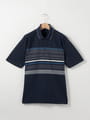 パネルボーダー半袖ポロ