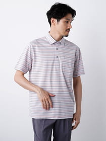 ≪WEB限定/1,111円OFF！対象商品≫エスニックボーダー半袖ポロ