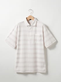 【3buy40%OFF！対象商品】リンクスボーダー半袖ZIPポロ