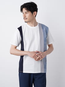 異素材切替半袖Tシャツ