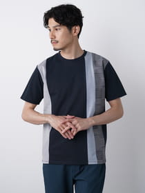 異素材切替半袖Tシャツ