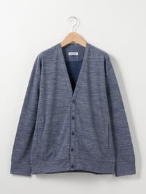 撚り杢カーディガン