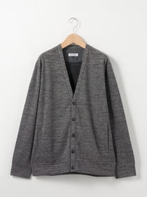 撚り杢カーディガン