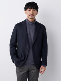 ウールジャージ千鳥ジャケット