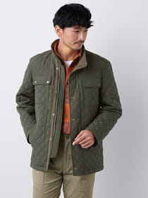 中綿キルトタフタピーチブルゾン