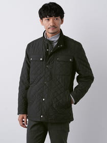 中綿キルトタフタピーチブルゾン