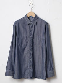 リバーシブルストライプシャツアウター