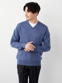 ウォッシャブルＶネックニット