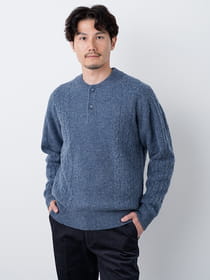 日本製】ヘンプジャージーヘンリーネックプルオーバー