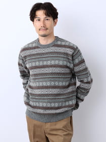フェアアイルクルーネックニット