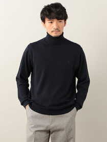 ウォッシャブルタートルネックニット/刺しゅう入り