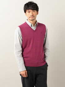 【3buy40%OFF！対象商品】ウォッシャブルニットベスト/刺しゅう入り
