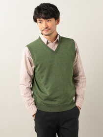 【3buy40%OFF！対象商品】ウォッシャブルニットベスト/刺しゅう入り