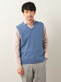 【3buy40%OFF！対象商品】ウォッシャブルニットベスト/刺しゅう入り