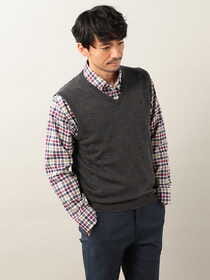 【3buy40%OFF！対象商品】ウォッシャブルニットベスト/刺しゅう入り