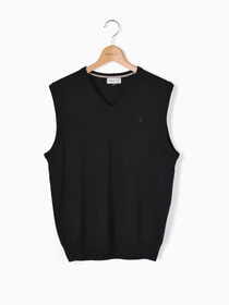 【3buy40%OFF！対象商品】ウォッシャブルニットベスト/刺しゅう入り