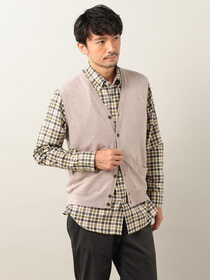 ウォッシャブルニットベスト/刺しゅう入り