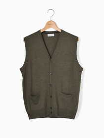 ウォッシャブルニットベスト/刺しゅう入り