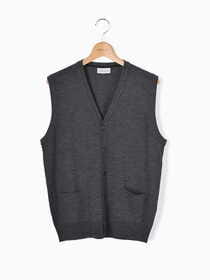 ウォッシャブルニットベスト/刺しゅう入り