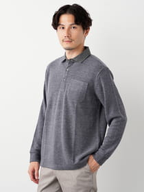 【3buy40%OFF！対象商品】アクリルレーヨンカノコ長ポロ