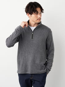 アクリルレーヨン針抜きハーフZIP