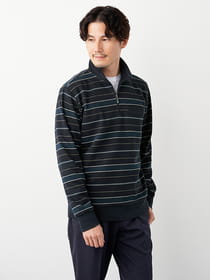 ボーダーピケハーフZIP