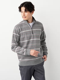 ボーダーピケハーフZIP