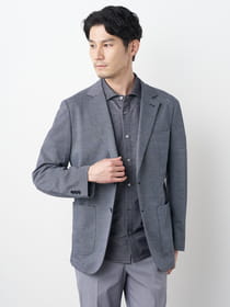 【サプライズセール！対象アイテム】尾州生地リネンブレンドバーズアイジャケット