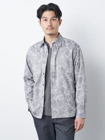 【ブラックフライデー/特別価格】リーフジャカード長袖シャツアウター