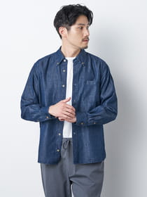 ソフトデニム長袖シャツ