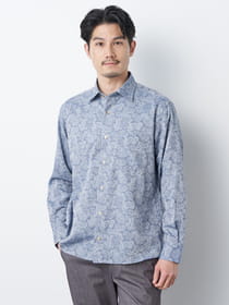 ペイズリージャカード長袖シャツ