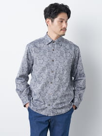 ペイズリージャカード長袖シャツ