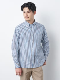 【3buy40%OFF！対象商品】ダイヤジャカードストライプ長袖シャツ