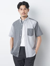 【3buy40%OFF！対象商品】メランジクレイジーチェック半袖シャツ