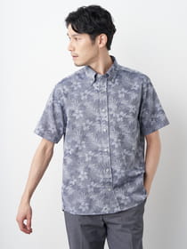 【3buy40%OFF！対象商品】フラワージャカード半袖シャツ