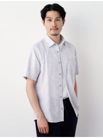 ハイビスカスジャカード半袖シャツ