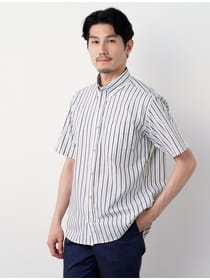 オルタネートスラブストライプ半袖シャツ