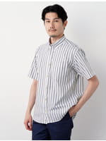 オルタネートスラブストライプ半袖シャツ（7204248）｜men（メンズ