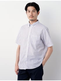 マルチストライプ半袖シャツ