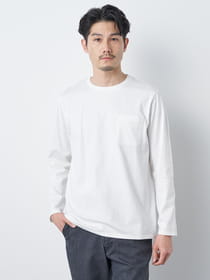 【ブラックフライデー/特別価格】４０／２天竺ベーシック長袖Ｔシャツ