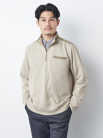 【ブラックフライデー/特別価格】撚り杢針抜きハーフジップ