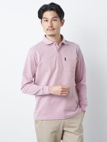 ６０／２カノコ長袖ポロシャツ