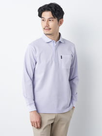６０／２カノコ長袖ポロシャツ
