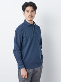 ６０／２カノコ長袖ポロシャツ