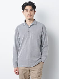 【3buy40%OFF！対象商品】サッカーストライプ長袖ポロシャツ