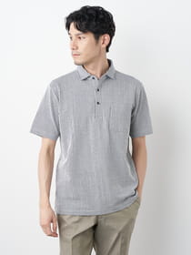 ≪WEB限定/1,111円OFF！対象商品≫サッカーストライプ半袖ポロシャツ