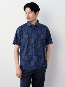 ポロシャツ　おまとめ おトクなタイムセール】バンダナジャカード半袖ポロシャツ