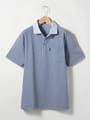 ストライプカノコ半袖ポロシャツ