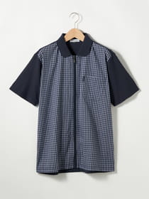 ≪WEB限定/1,111円OFF！対象商品≫布帛使いチェック半袖フルジップ
